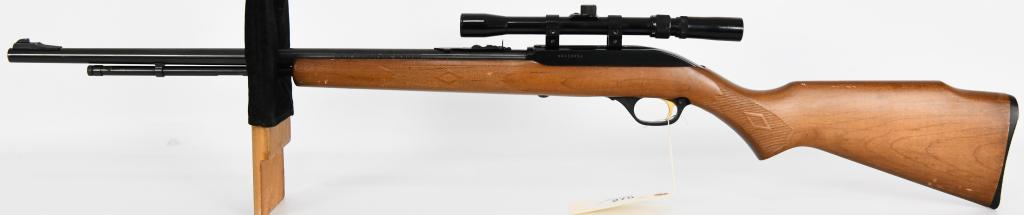 Marlin Model 60 Semi Auto Rifle .22 W/ Scope: Up Next is a Pre-owned Marlin Model 60 Semi Auto Rifle Chambered in .22 LR, Micro Groove Barrel, and Topped with a Tasco 3-7X20 Scope. Overall in Good Pre-owned Condition.