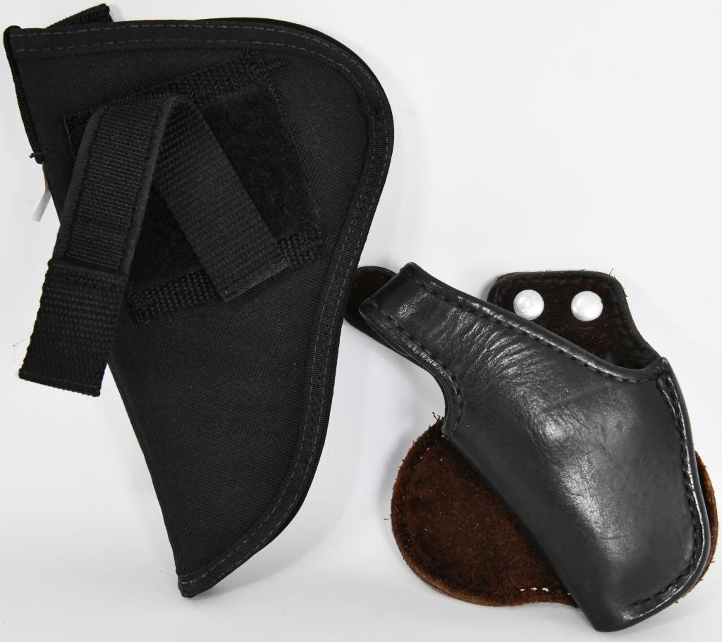 High Quality Leather Paddle Holster S&W Chief: Lot of 2 Holsters in super condition: One is Bianchi Paddle Holster Model 56 L For S&W - Chief Special Lined 2” Bbl high quality well made rugged and durable black holster! appears to be a left hand