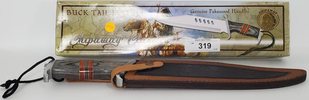 Chipaway Classics Buck Tail Elite Hunting Knife: Chipaway Cutlery Chipaway Classics Buck Tail Elite Hunting Knife Genuine Pakawood Handle 16.5" Overall Hunting Knife High Quality Stainless Steel Blade
