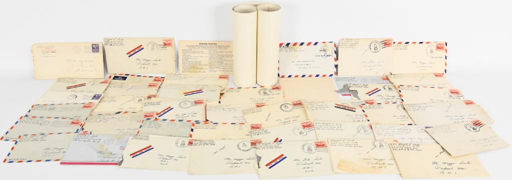 Korean War Era Letters Pictures and Negatives: Here is a super neat lot, a nice group of letters, pictures and negatives from the 1950s (yes I read some) There is also a picture approx 49" long x 8" of " C.E, YOUNG PHOTOGRAPHY" "NEVADA MO 1917" li
