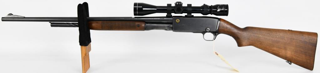 Remington The Gamemaster Model 141 .35 REM: Up Next we have a Remington Model 141 Gamemaster Slide Action Rifle Chambered in .35 Remington caliber, 24" round barrel, pump action with the magazine located under the barrel. Ribbed forend and plai