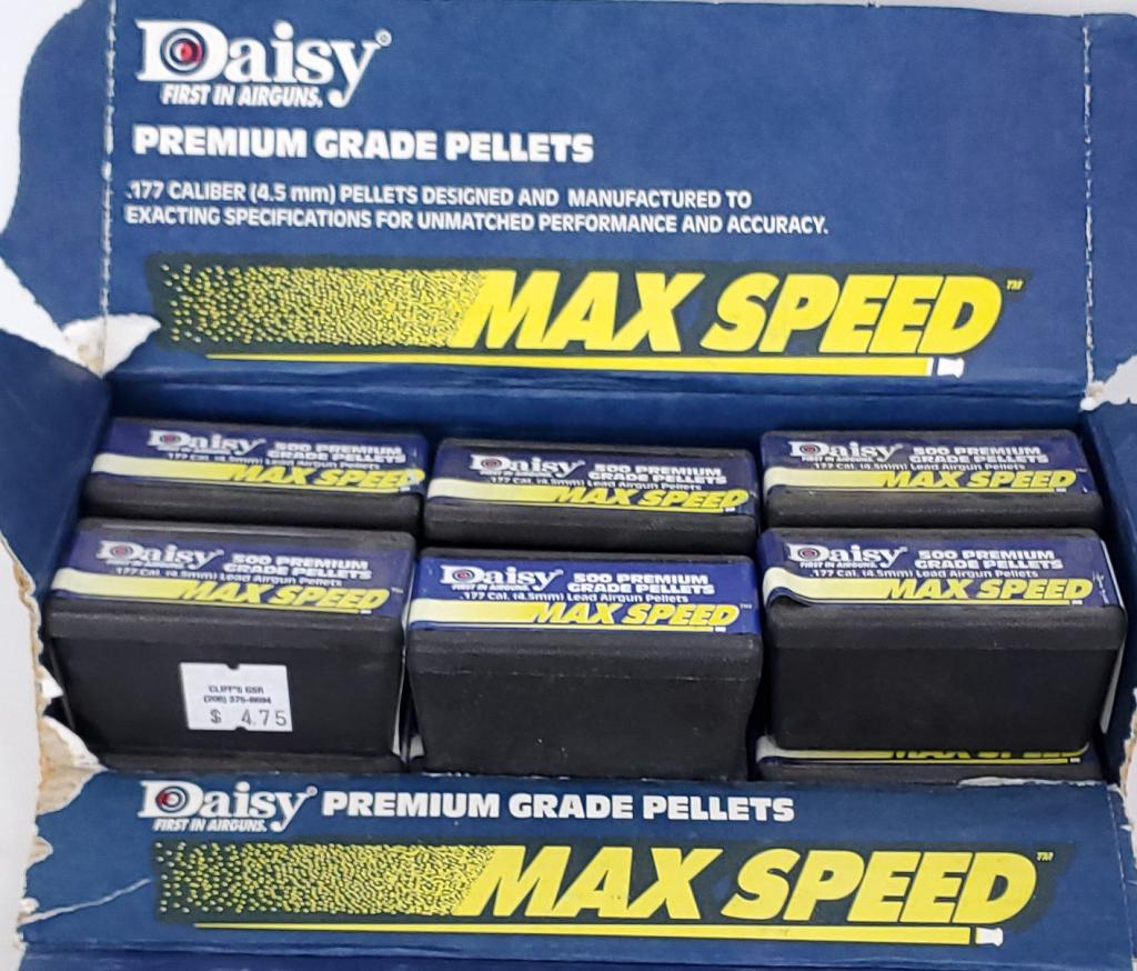 6000 Premium Daisy .177 Cal Max Speed Pellets: 6000 Premium Daisy .177 Cal Max Speed Pellets Full Case Lead Airgun Pellets