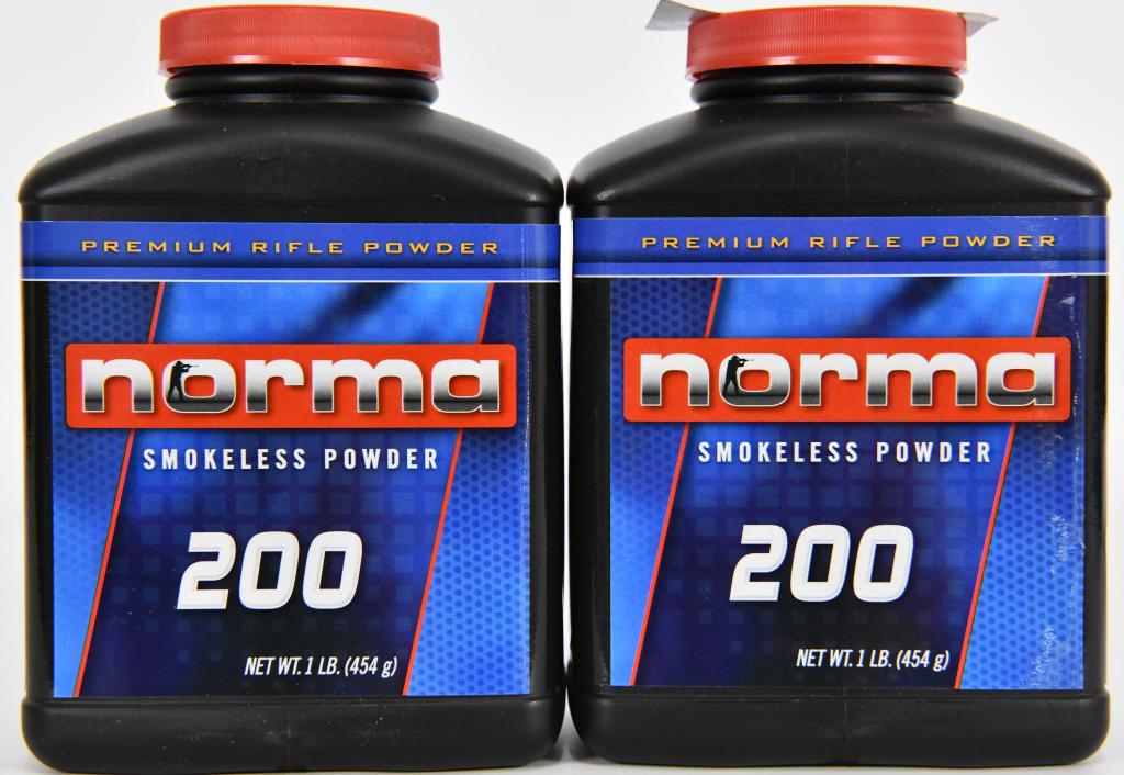 Lot of 2 Bottles - New Norma 200 Smokeless Gun Por: Lot contains 2 new bottles of Norma 200 Smokeless Gun Powder Norma smokeless powders offer extreme lot to lot consistency that results in safer loading data while maintaining the same pressure, veloci
