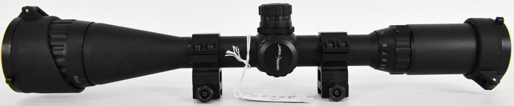 Centerpoint Optics Adventure Class 4-16x40 Scope: Up Next We Have a Centerpoint Optics Adventure Class 4-16x40 Scope In Great Pre-owned Condition, Comes With Rings. 4-16x40mm Scope Red/Green illuminated Mil-Dot range estimating reticule Adjustable Ob