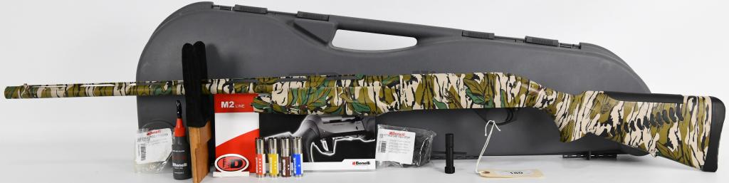Benelli M2 20 Gauge Field Semi-Auto Shotgun Camo: Up Next is a Nice Benelli M2 Field Semi-Auto Shotgun Chambered in 20 Gauge, It is done in a Mossy Oak Camo Print, and Comes in the Factory Hardcase With Four Chokes, Choke Tool, Oil, and Paperwork. Ov