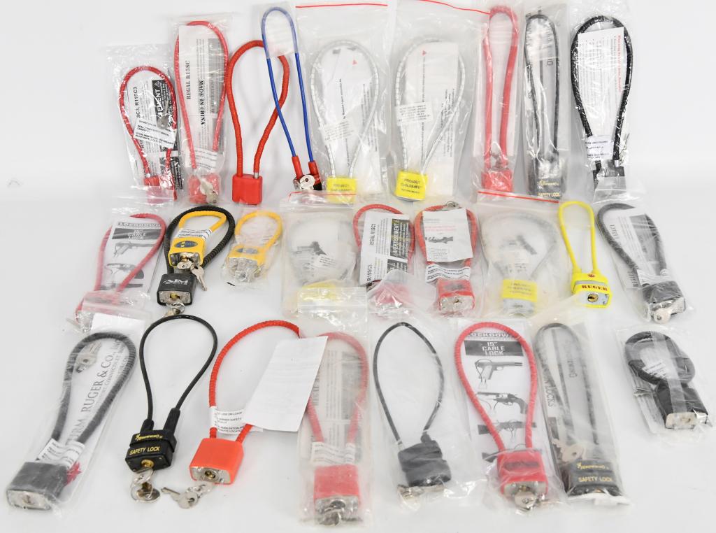 Huge Lot of Various Safety Gun Locks: Huge Lot of Various Safety Gun Locks Most Are Brand New , Some Of the Brands Are American Firearm, Mossberg & Ruger.