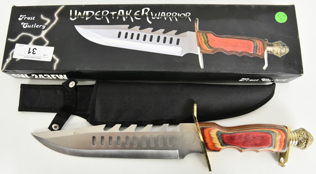 Undertaker Warrior Custom Bowie Knife w/Sheath Feb 29, 2020 Brand Used Works in CO