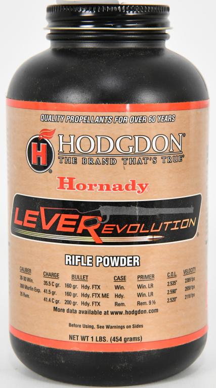 Hodgdon Spherical Leverevolution HLR1 Rifle powder: Hodgdon Spherical Leverevolution HLR1 - 1 lb. canister-Spherical propellant-Meters flawlessly-Makes lever action cartridges like the 30-30 Winchester yield velocities in excess of 100 fps over any pub