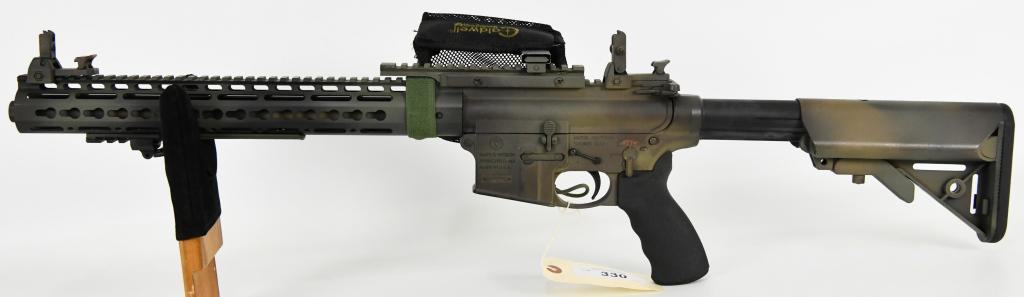 Smith & Wesson M&P Tactical MP15-22 Threaded: Up Next We Have a Smith & Wesson M&P Tactical MP15-22 Chambered in .22 LR, Comes Equipped With Full Length Lightweight Key Rail, Threaded Barrel, Top Rail, Flip up Front and Rear Sights, Ergo Pistol G