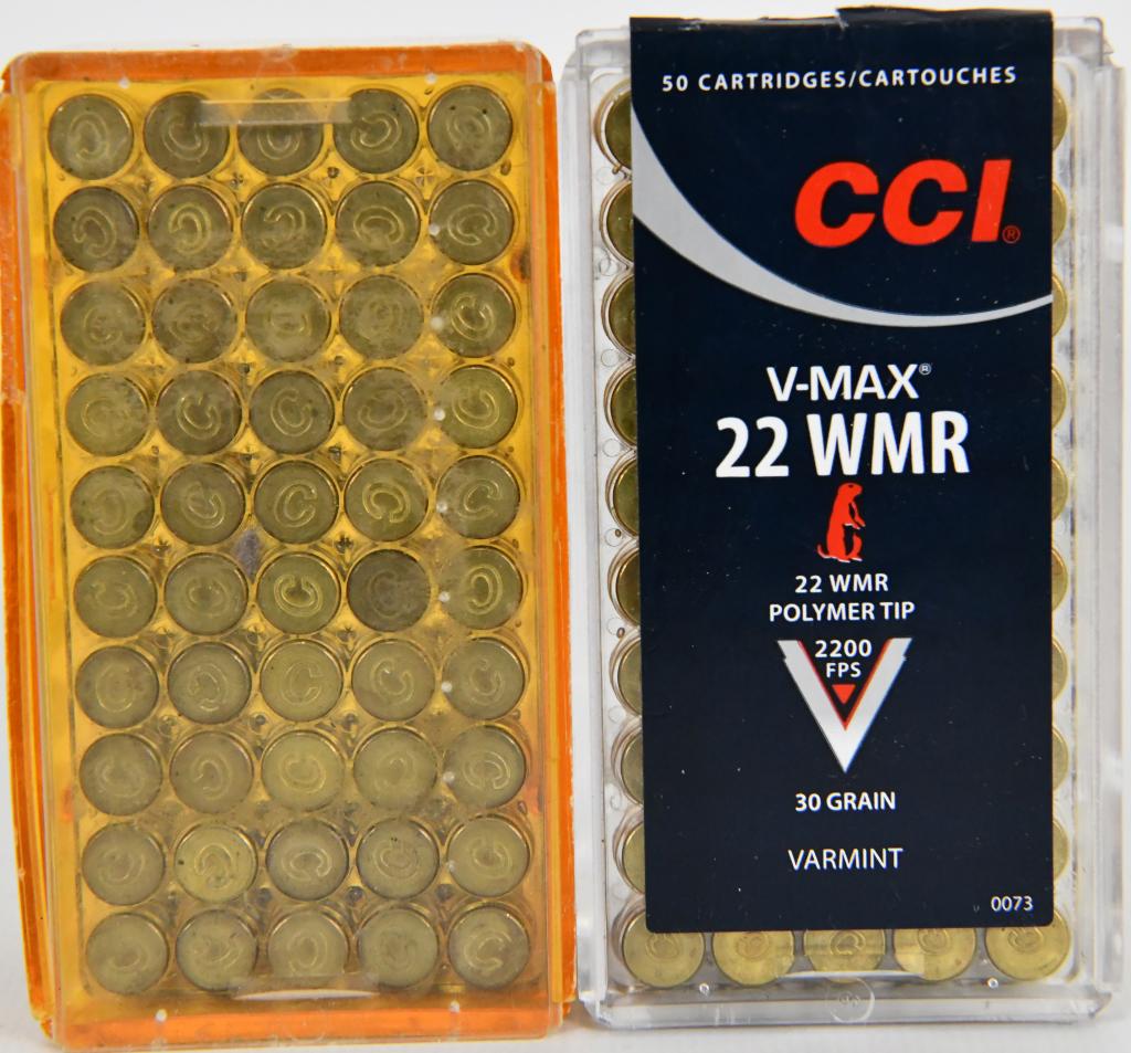 100 Rounds Of CCI .22 V-Max WMR Ammunition: 100 Rounds Of CCI .22 V-Max WMR Ammunition 30 Gr Varmint 2200 FPS