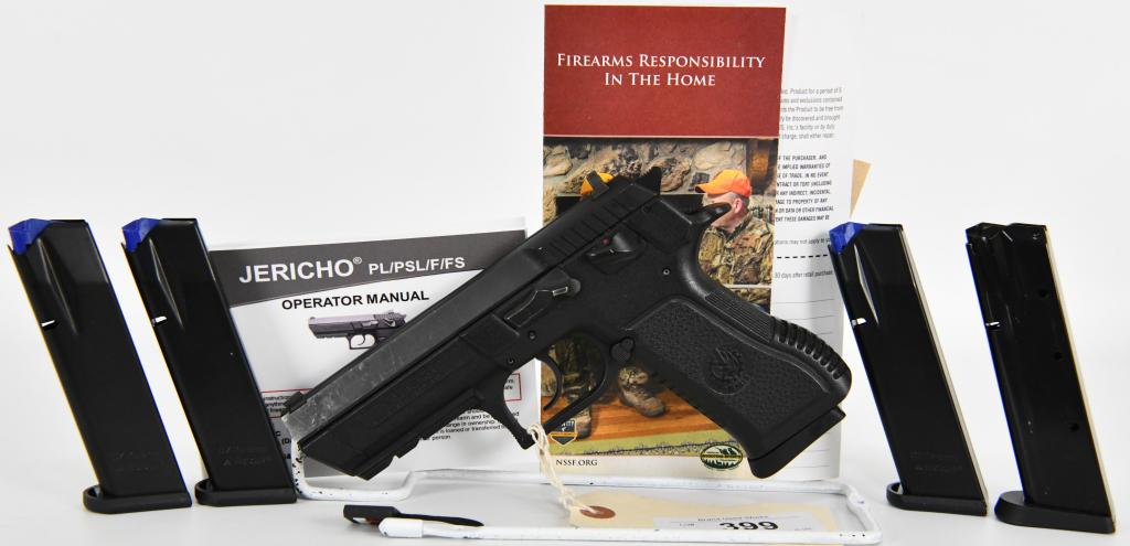 Israel Military Industries Jericho Model 941FL 9MM: Up Next We Have an Awesome IMI Jericho 941 FL Semi Auto Pistol Chambered in 9MM and Comes With a Total of 5 Magazines, and Owners Manual. LEO Trade-In from Israel... Israel Military Industries JERICHO