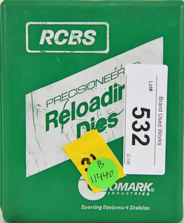 RCBS Reloading Die Set .38/.357 3 Dies & #6 Shell: lot contains RCBS 3 Die set for .38/.357 includes #6 shell and 2 tools and the paperwork and storage container