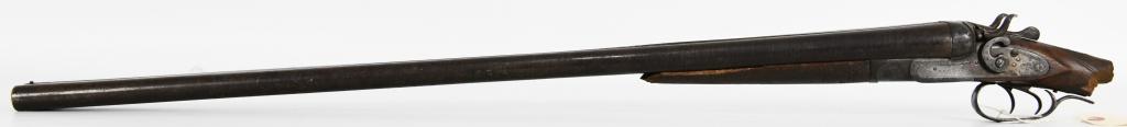 Antique J.J. Weston Double Barrel Hammer 12 Gauge: Up Next is a Antique J.J. Weston Double Barrel 12 Gauge Hammer Shotgun, 32" Barrels with the rib marked "Laminated Steel". the receiver is lightly engraved as seen in the photos.Missing The Rear Stock