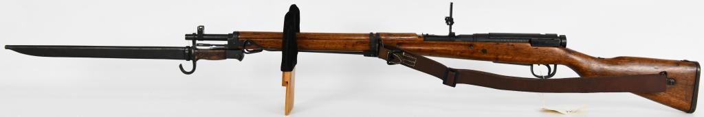 Arisaka Type 99 Restored AA Sights-Bayonet-Monopod: Up Next We Have a Beautifully Restored Arisaka Type 99 Bolt Action Rifle in Excellent Condition Equipped with Anti Aircraft Sights, Monopod, Bolt Dust Cover, Cleaning Rod, Sling, Bayonet and Sheath, C