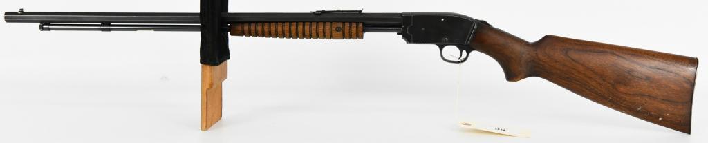 Savage Model 1914 Slide Action Takedown Rifle: Up Next We Have a Nice Old Savage Model 1914 Slide Action Takedown Rifle Chambered in .22S, L, & LR, It Has a 24" Octagon Barrel, Tube Fed, With Corn Cob Front Grip, Original Metal Buttplate, And Seri