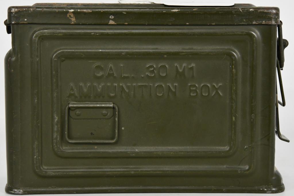 Original US WWII 30 Caliber M1 Ammo Can By Crown: Original US WWII 30 Caliber M1 Ammo Can By Crown The .30 caliber M1 steel ammunition can box was developed to deliver belts of 250 .30-06 cartridges for the .30 Cal. M1917 Browning machine gun. It has
