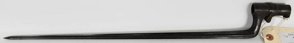 Model 1871 Swiss Vetterli Socket Bayonet: Model 1871 Swiss Vetterli Socket Bayonet Very good to excellent Swiss 1871 Vetterli Model 1871 bayonet, SN 51204 Has V Marking , Overall Length Measures 21 1/2" Long & Blade Measures 19 1/2" Long