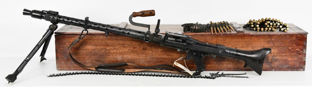 TNW MG34 Semi-Automatic Rifle with Belt: Are you ready? Up Next We Have a TNW MG34 Semi-Automatic Rifle with Belts, Ammo, and Wood Crate. Manufactured in America using a new-made receiver and some surplus components, this is a "street legal"