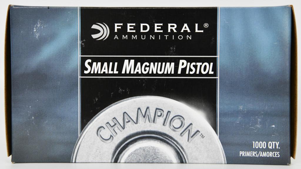 Federal Prem Champion CF Primers Sm Mag Pistol: Federal Premium Champion Centerfire Primers Small Magnum Pistol primers No 200 with 1000 quantity Federal Premium Champion Centerfire Primers come in a 1,000-piece box and are widely regarded as some 