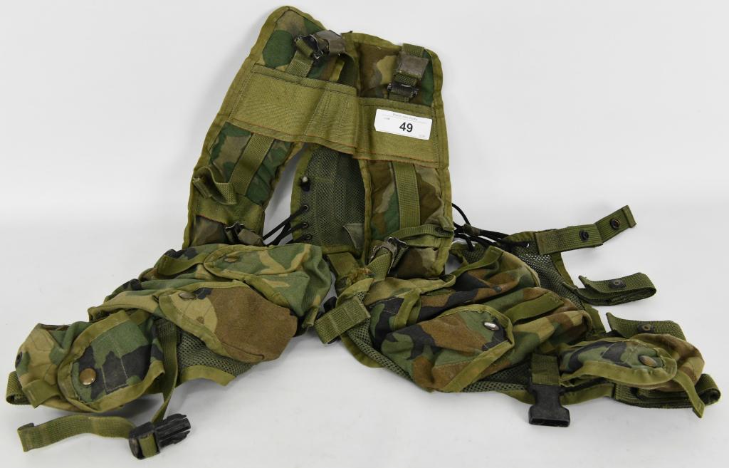 Military Camo Magazine Holster Vest: Military Camo Magazine Vest , Has 4 Magazine Pouches , & 2 Ammo Pouches Adjustable Size