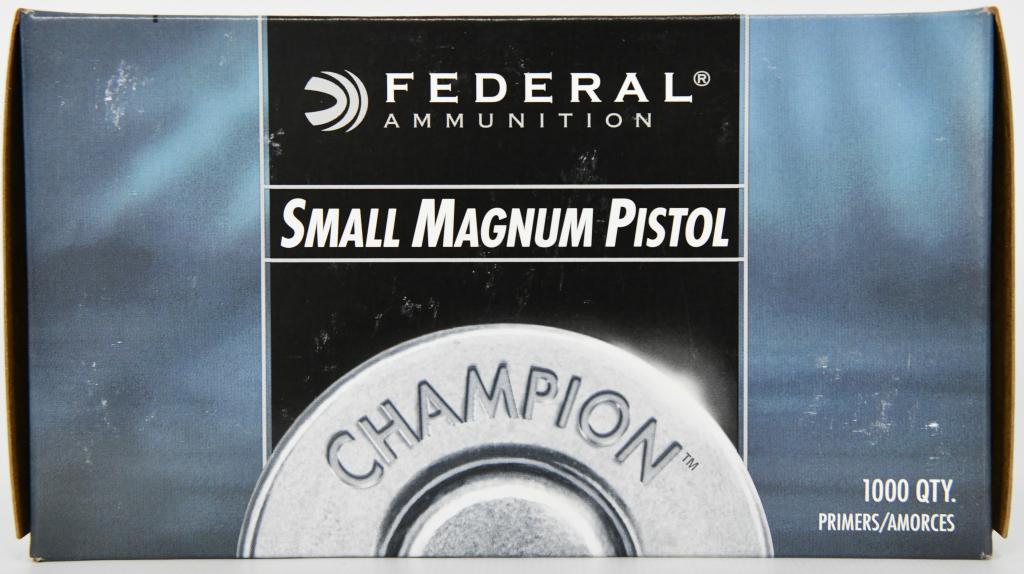 Federal Prem Champion CF Primers Sm Mag Pistol: Federal Premium Champion Centerfire Primers Small Magnum Pistol primers No 200 with 1000 quantity Federal Premium Champion Centerfire Primers come in a 1,000-piece box and are widely regarded as some 