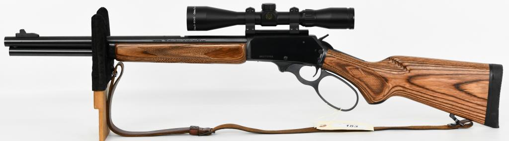 Marlin 1895GBL Lever-Action Rifle .45-70 Gov't: Up Next We Have a Pristine Large Loop Marlin 1895GBL Lever-Action Rifle Chambered in .45-70 Government Topped With a Cabela's Pine Ridge Lever Action 3-9X40 Scope, and a Leather Sling. More From The I