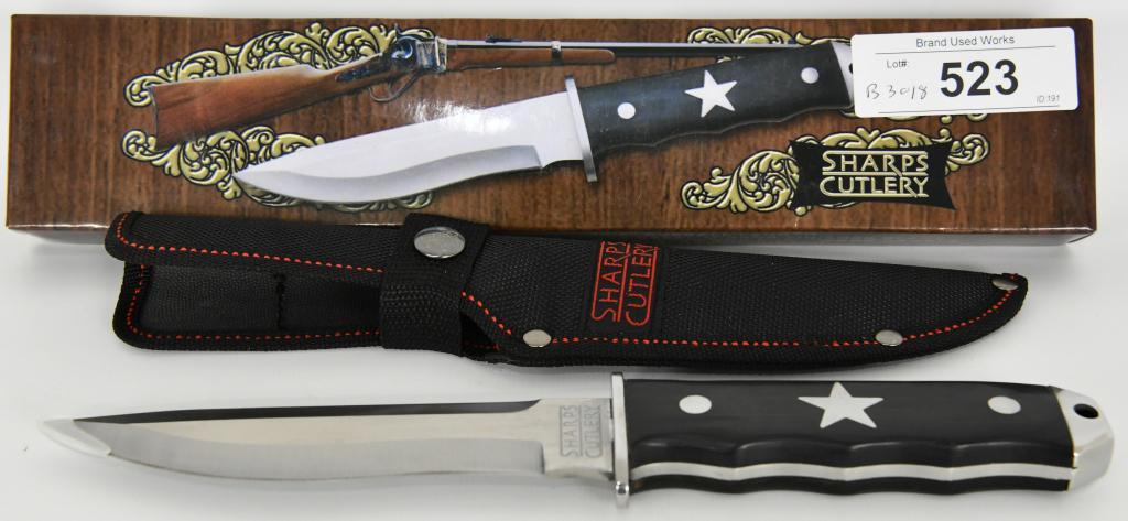 Frost Cutlery Sharps Cutlery Star Hunter Knife NEW: Frost Cutlery Sharps Cutlery Star Hunter Knife NEW The Frost Cutlery Sharps Cutlery Star Hunter features a full tang 3Cr13 stainless steel blade and a black wood handle. The handle features a stainles