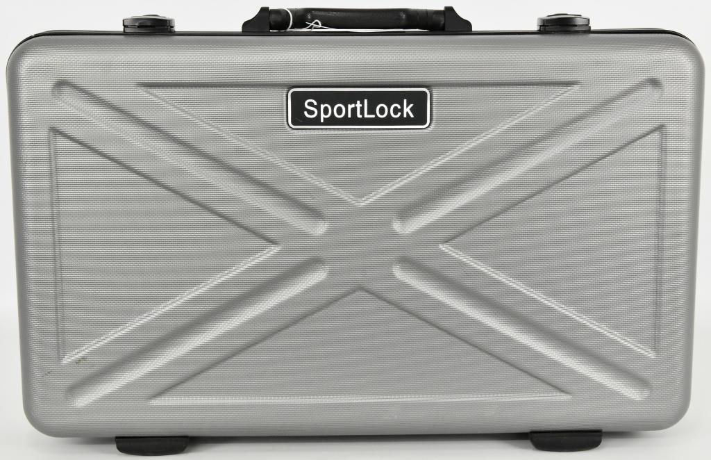 Large Sports Lock Padded Pistol Hardcase: Large Sports Lock Padded Pistol Hardcase Measures Approx 21" x 12" , Has Locking Latches With Key & Carry Handle , In Excellent Condition