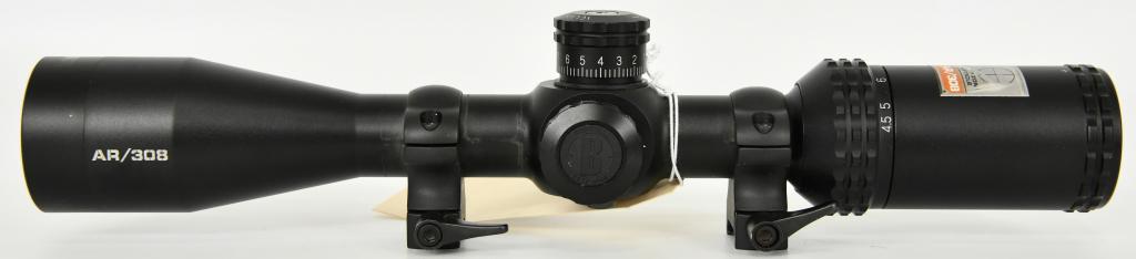 Bushnell AR Optics Rifle Scope 4.5-18x 40mm Side: Here We Have a Bushnell AR Optics Rifle Scope 4.5-18x 40mm Side Focus. Comes Equipped With Rings. More From The Internet Below: Second focal plane Fully multi-coated optics Side Parallax focus 1" Tube