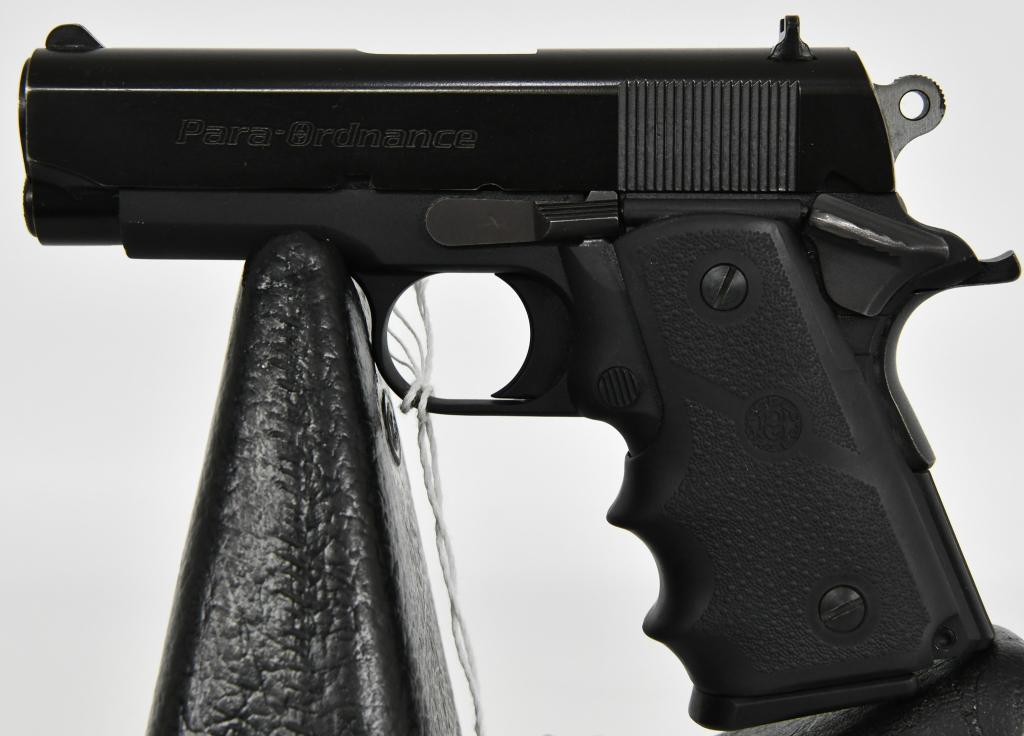 Para Ordnance P12-45 Semi Auto Pistol .45 ACP: Here we have an excellent Para Ordnance P12-45 Semi Auto Pistol Officers Model 1911 Chambered in .45 ACP. This pistol comes with One double stack magazine, Wrapped in Hogue Grips and Overall condition
