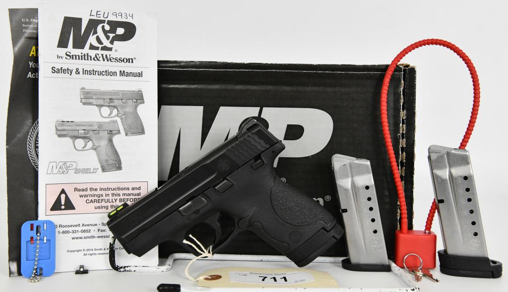 Smith & Wesson M&P Shield 9 Semi Auto Pistol: Up Next We Have a Smith & Wesson M&P Shield 9 Semi Auto Pistol Chambered in 9MM in Excellent Like New Condition, It Comes in the Original Factory Box with 3 Magazines, Lock, & Paperwork. S&W M&P9 Shie