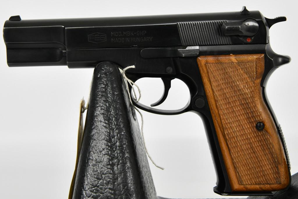 FEG MBK-9HP BROWNING Hi-Power CLONE 9MM: Up Next We Have a Nice FEG Model MBK-9HP Chambered in 9MM and Comes with One Factory Magazine, This is a Quality Browning Hi-Power Clone. Overall in Excellent Condition with only Light Signs of use. M