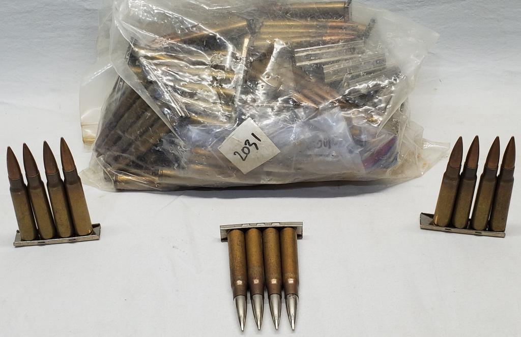 150 Rounds Of 8mm Mauser Ammunition Also Comes: With 30 Stripper Clips , Bullet Headstamp Is 12 50 *-o