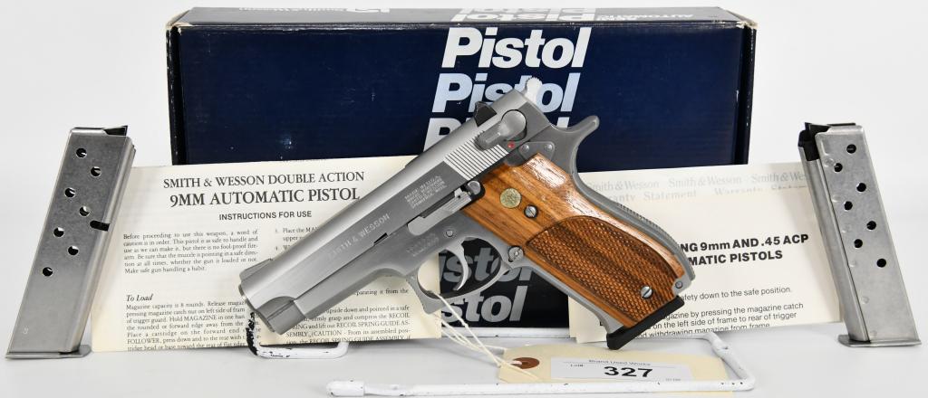 Pristine Smith & Wesson Model 639 Semi Auto 9MM: Up Next is an Absolutely Pristine Smith & Wesson Model 639 Semi Auto Pistol Chambered in 9MM and Comes in a Mint Blue Factory Box With 3 Magazines. Box Code Features 8SH, FS, AM, SF Satin Finish, 4" B