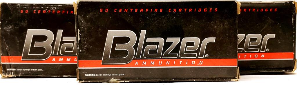 150 Rounds Of Blazer 9mm Luger Ammunition: Blazer uses a non reloadable case made from high strength, aircraft gauge aluminum alloy. Clean burning propellants deliver optimum velocity while ensuring consistent chamber pressures. Cases are coat