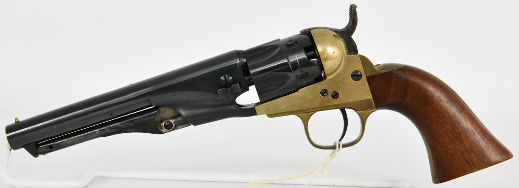CVA Colt 1862 Pocket Police Revolver .36 Cal BP: Up Next We Have a CVA 1862 Colt Pocket Police Revolver Chambered in .36 Caliber Cap and Ball, It has a 5 1/2" Barrel, 2 Piece Wood Grips, Brass Frame, and is in Overall Excellent Like New Condition, P