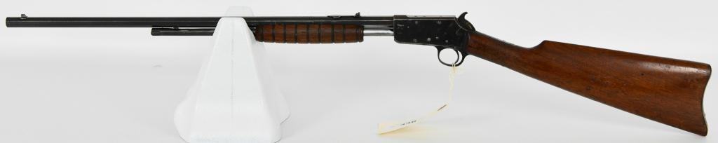 Marlin No. 20 Tube Fed Slide Action Rifle .22: Up Next We Have a Oldie Marlin Model No. 20, This is a Tube Fed Slide Action Rifle Chambered for .22, made from 1907 to 1922. 22" Octagon Barrel, Metal Crecent Buttplate, and in Overall Great Conditio