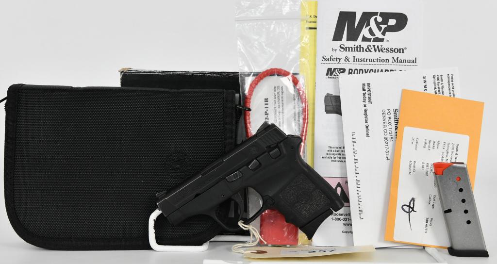 Smith & Wesson M&P Bodyguard .380 ACP: Up Next is a Smith & Wesson M&P Bodyguard 380 Chambered in .380 ACP, It is in Excellent Pre-owned Condition and Comes in the Factory Box with 2 Magazines, Nylon Carry Case, Lock & Paperwork. More From