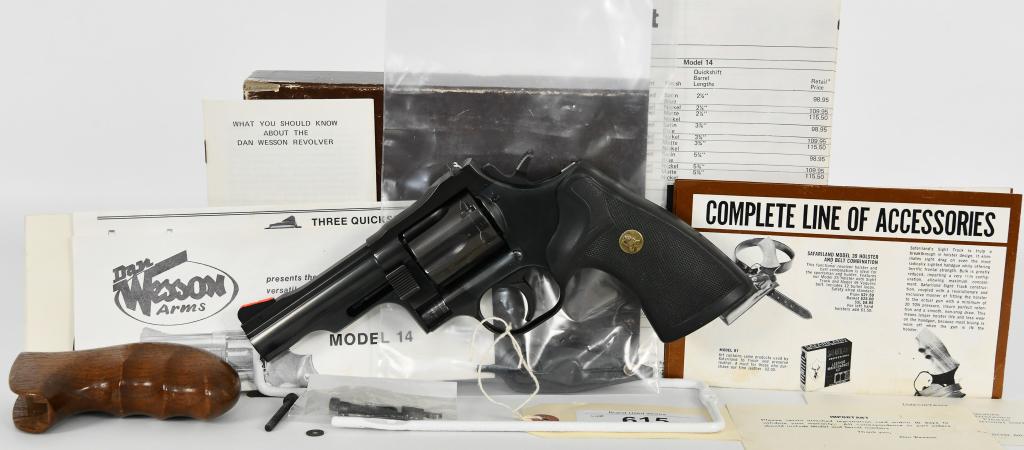 Dan Wesson Model 14 .357 Revolver 3 3/4": Up Next is a Gorgeous Dan Wesson Model 14 Revolver Chambered in .357 Magnum With a 3 3/4" Barrel, Dressed in a Pachmayr Presentation Grip, and Also Comes With The Original Wood Grips, and in The Facto