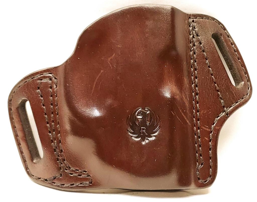 Mitch Rosens Express Line Leather Holster: Fits Ruger LC9s With Laser Attach, Right Handed, Appears In Like New Condition , Dark Brown Color