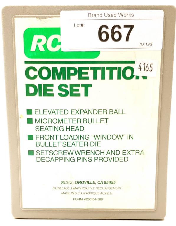 RCBS Competition .308 Win Reloading Die Set: Elevated Expander Ball , Micrometer Bullet Seating Head For .308 Win, Also Comes With Plastic Storage Container