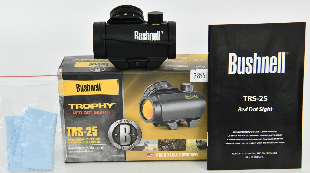 Bushnell Trophy Red Dot Sight TRS-25: The TRS-25 is a small, compact red dot sight with a durable metal housing. With strong construction, this sight will take a beating and still perform at a high level for all types of shooters. Black L