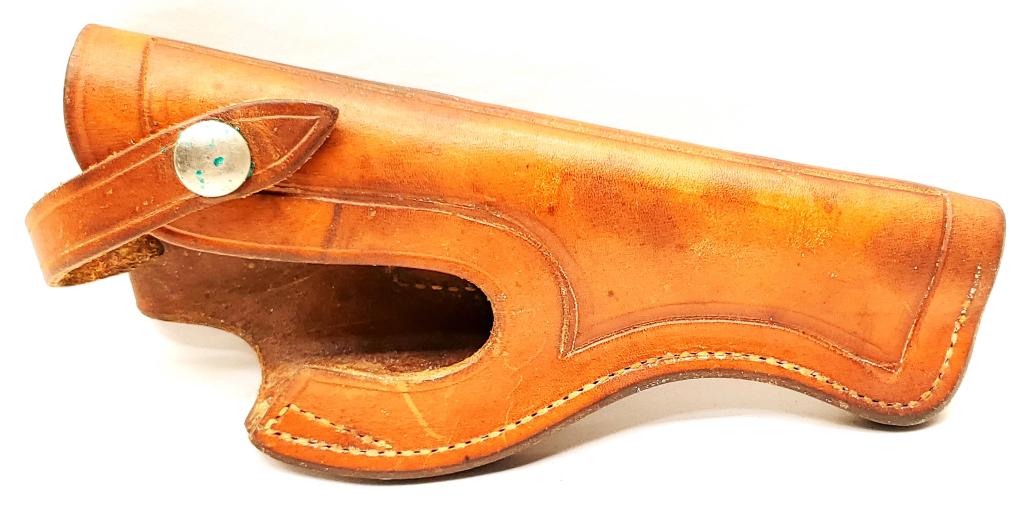 Colt Woodsman Semi Auto .22 Caliber Leather: Holster Colt Leather Holster For .22 Caliber Pistols , Barrel Length Measures Approx 4" Long , Brown Color