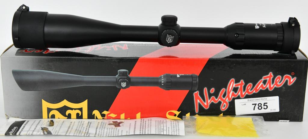 Nikko Stirling Platinum Nighteater Scope 6-24X44mm: Nikko Stirling Platinum Nighteater Rifle Scope 6-24x 44mm Side Focus Extended Mil-Dot Reticle Matte Comes in super nice pre owned condition with original box and paperwork and lens caps. Designed for 