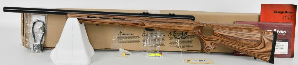 Brand New Savage Mark II BTV Bolt Action Rifle .22: Up Next We Have a Brand New Savage Mark II BTV Bolt Action Rifle Chambered in .22 LR, 21" Barrel, One 5 Round Magazine, Brown Laminate Thumbhole Stock, Blued Finish, #28750, and Comes in The Factory B
