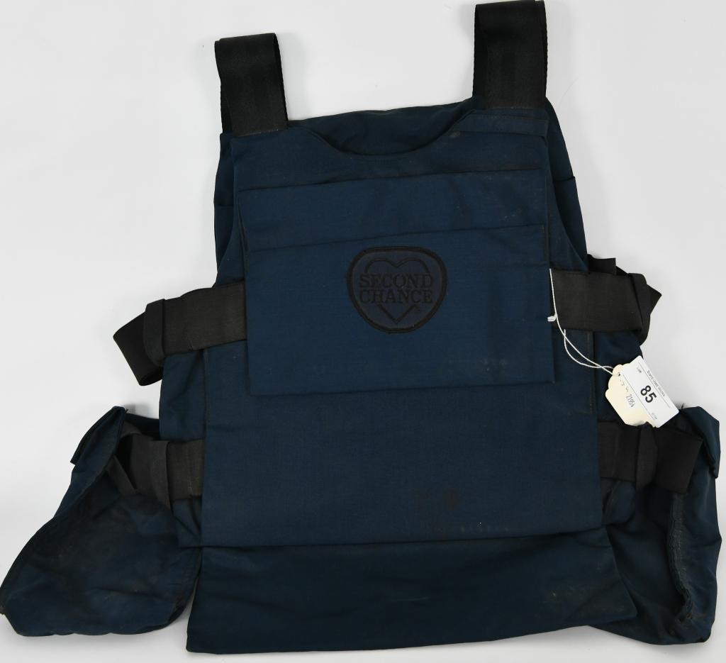 Second Chance Body Armor Vest: Navy Blue Threat Level IIA Body Armor This armor contains the same amount and type of Ballistic material as the super feather lite IIA+ model, that is certified by the current voluntary Federal Govern
