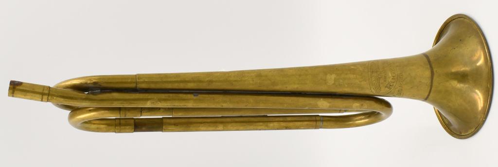 Vintage U.S. Regulation Rogers Bugle: overall condition is real nice but there is one bend in the top portion of the instrument (refer to pictures) This bugle is stamped U.S. Regulation ROGERS since 1849 comes with the Eagle Stamped on Bu