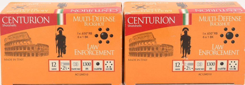 20 Rounds Centurion Law Enforcement 12 Ga: Buckshots; 20 Rounds Centurion Law Enforcement 12 Ga Buckshots Multi Defense Buckshots 12 Ga 2 3/4" Plastic Wad 1300 FPS 1x .650 Ball & 6x 1 Buckshots Made In Italy
