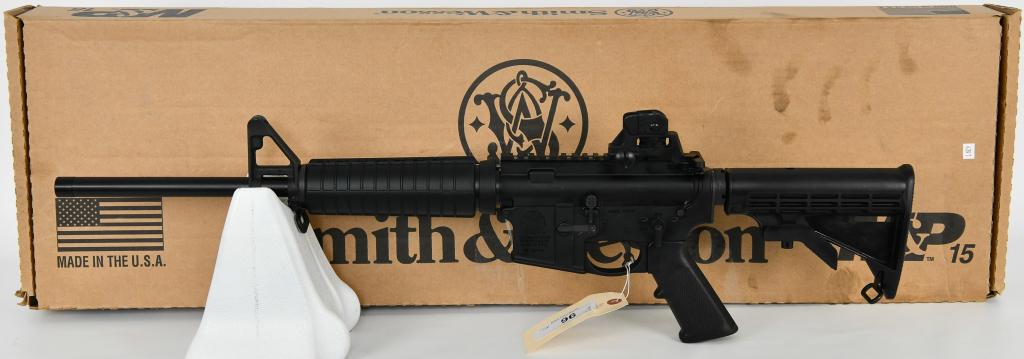S&W M&P15 Sport AR-15 Semi Auto Rifle 5.56mm NATO: Up Next We Have a Smith & Wesson M&P15 Sport AR-15 Semi Auto Rifle Chambered in 5.56mm NATO, 16" Barrel, 1/8 Twist, 6 Position Stock, Fixed Front Sight , Bayonet Lug, Polymer Handguard, Threaded Barre