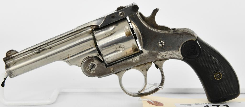 Harrington & Richardson Top Break Revolver .38: Up Next We Have a Harrington & Richardson Top Break Revolver Chambered in .38, 3 1/4" Barrel, Half Moon Front Blade Sight, Original Grips, and Overall in Good Pre-owned COndition.